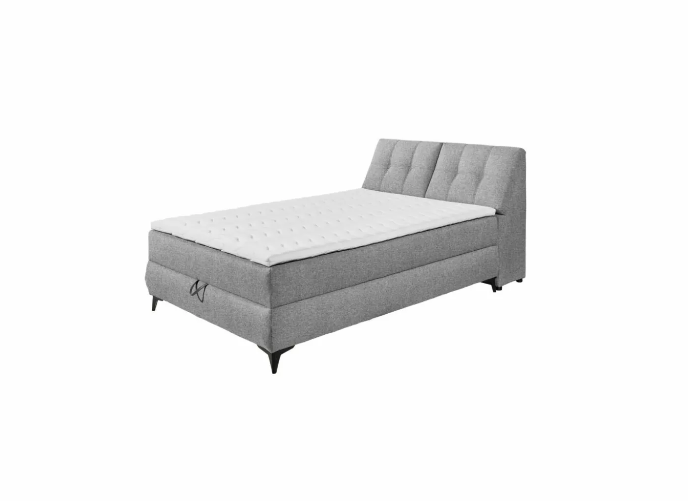 Bedbox Atlantis 140x200cm - stof - grijs met opbergruimte