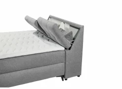 Bedbox Atlantis 140x200cm - stof - grijs met opbergruimte