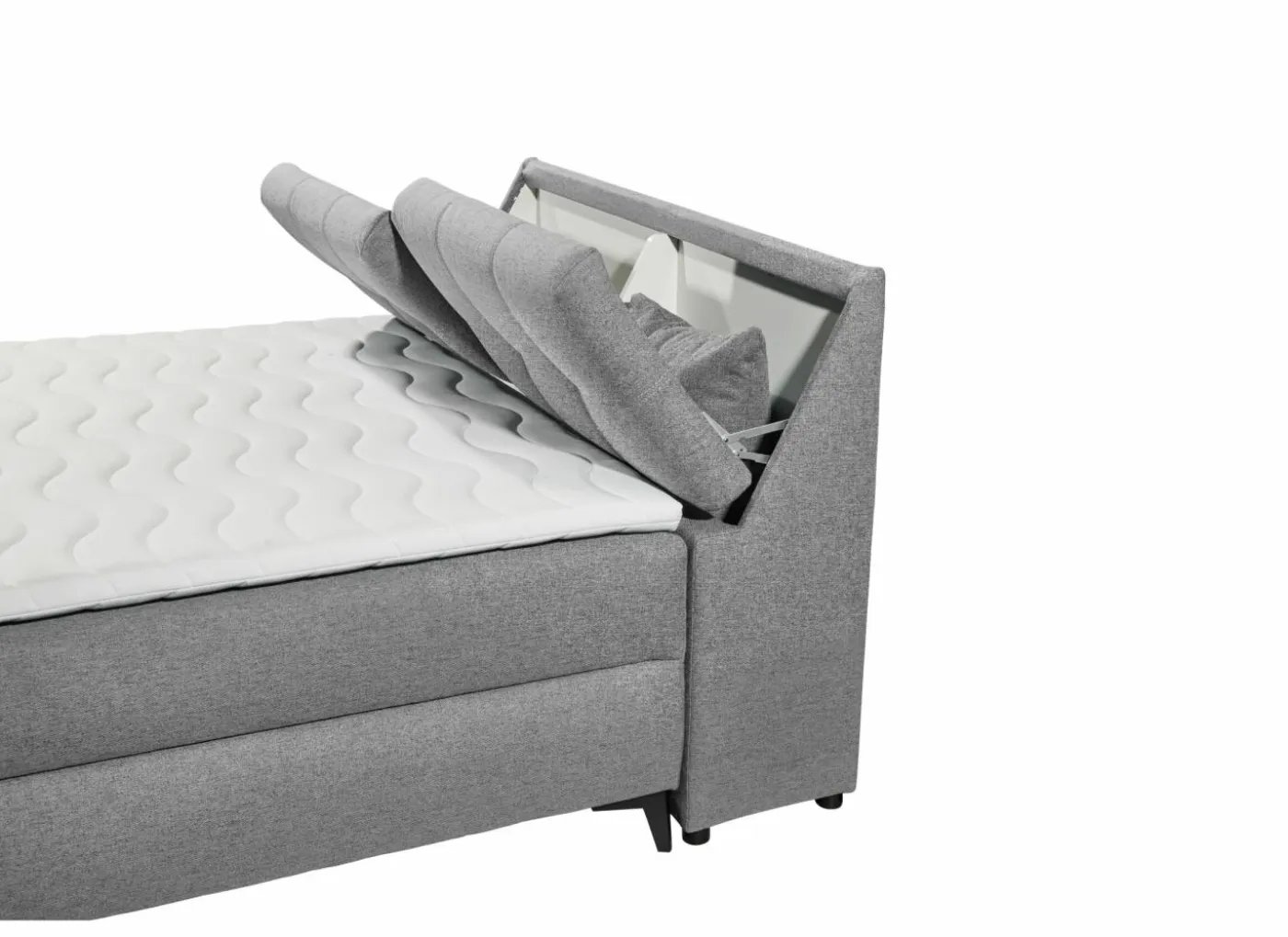 Bedbox Atlantis 140x200cm - stof - grijs met opbergruimte