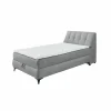 Bedbox Atlantis 120x200cm - stof - grijs met opbergruimte