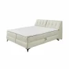 Bedbox Atlantis 160x200cm - stof - ivoor met opbergruimte