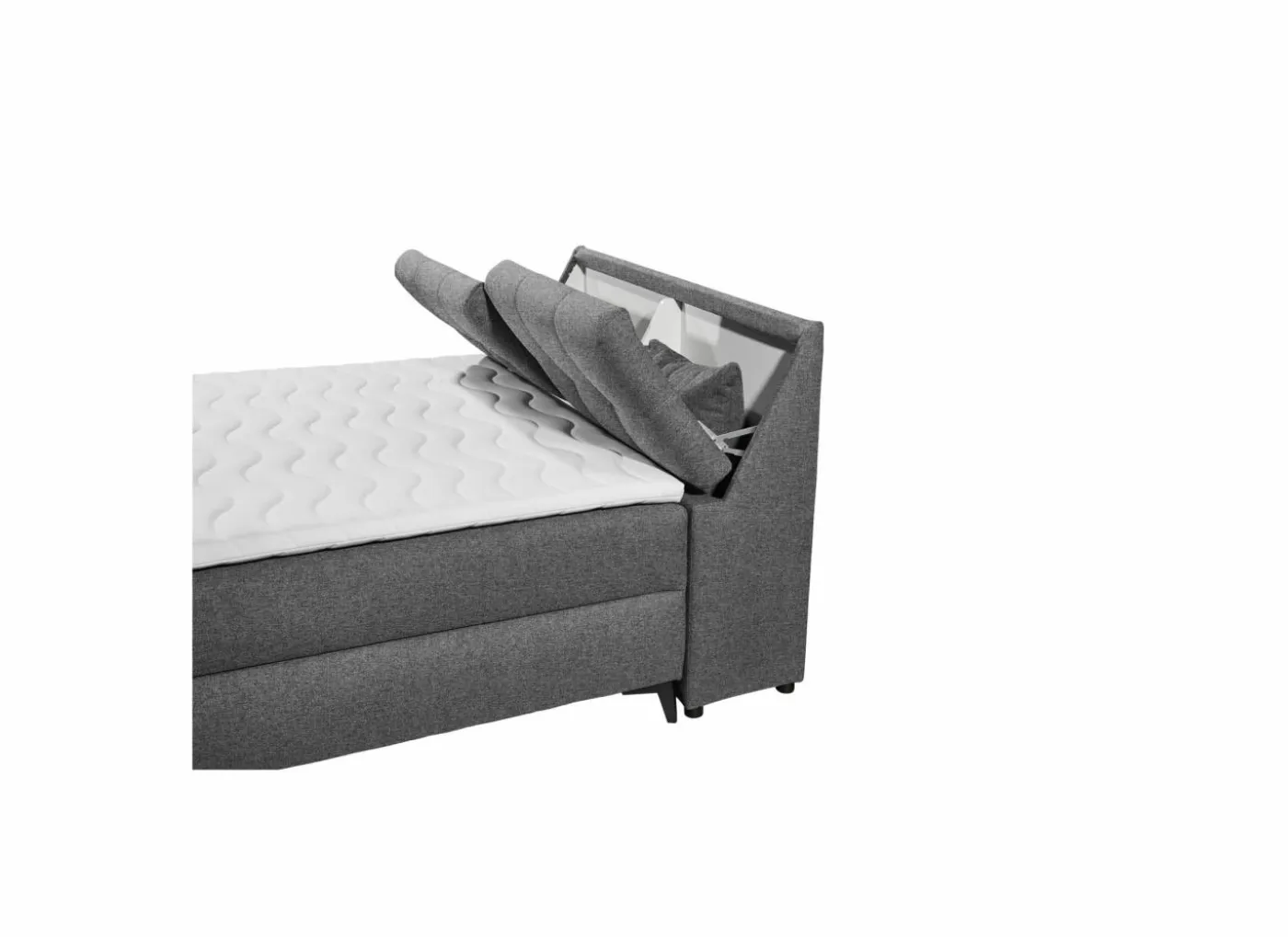 Bedbox Atlantis 140x200cm - stof - antraciet met opbergruimte