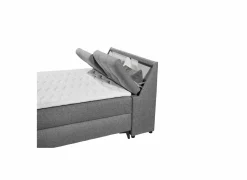 Bedbox Atlantis 140x200cm - stof - donkergrijs met opbergruimte