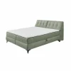 Bedbox Atlantis 180x200cm - stof - olijf met opbergruimte