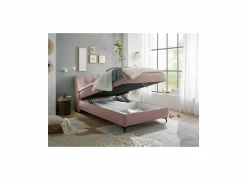 Bedbox Atlantis 120x200cm - stof - flamingo met opbergruimte