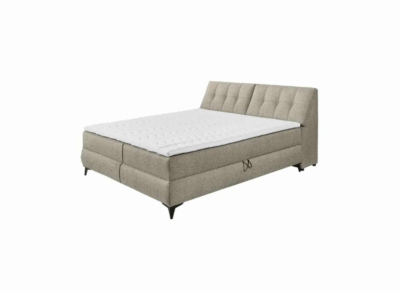 Bedbox Atlantis 160x200cm - stof - zand met opbergruimte