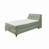 Bedbox Atlantis 120x200cm - stof - olijf met opbergruimte