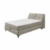 Bedbox Atlantis 140x200cm - stof - zand met opbergruimte