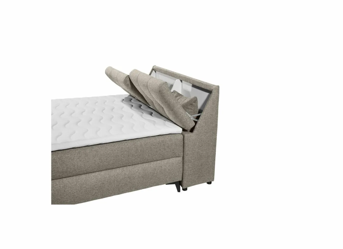Bedbox Atlantis 140x200cm - stof - zand met opbergruimte