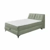 Bedbox Atlantis 140x200cm - stof - olijf met opbergruimte