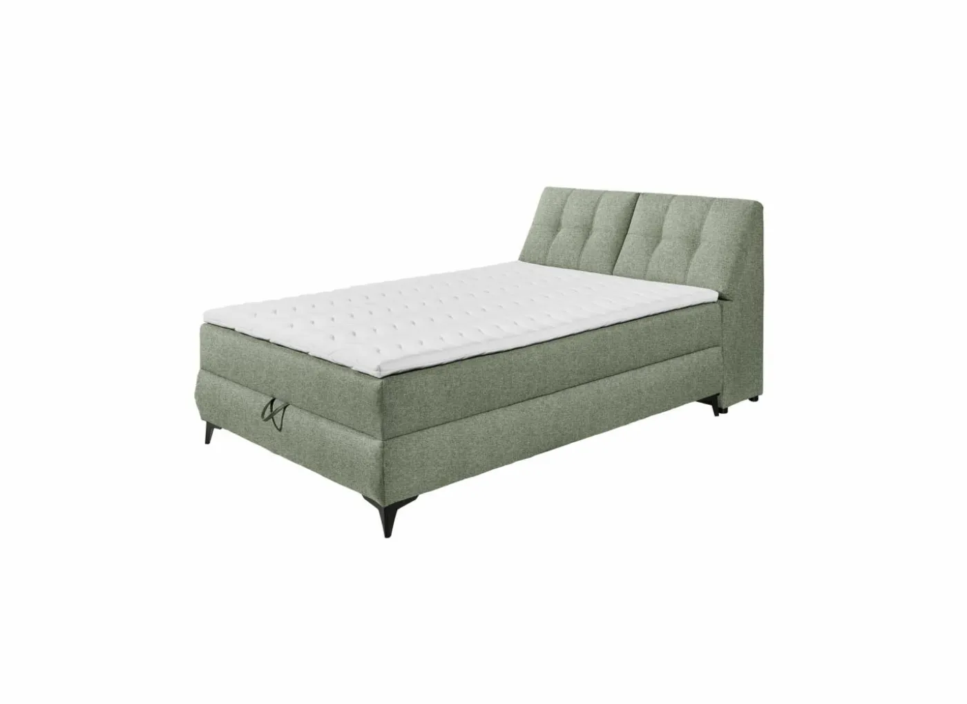 Bedbox Atlantis 140x200cm - stof - olijf met opbergruimte
