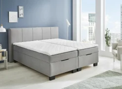 Bedbox BX1620 180x200cm - stof - lichtgrijs met opbergruimte