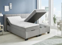 Bedbox BX1620 180x200cm - stof - lichtgrijs met opbergruimte