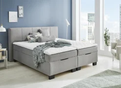 Bedbox BX1620 180x200cm - stof - lichtgrijs met opbergruimte