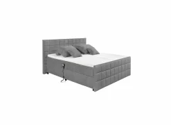 Bedbox Gabun 180x200cm - stof - donkergrijs elektrisch