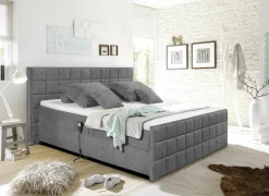 Bedbox Gabun 180x200cm - stof - donkergrijs elektrisch