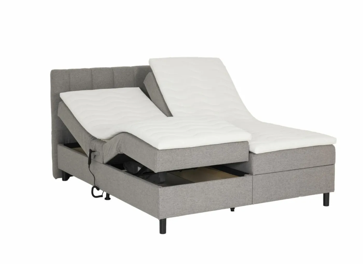 Bedbox Miralindo 180x200cm - stof - nordic ash elektrisch