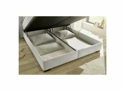 Bedbox Nagol A 160x200cm - stof - beige met opbergruimte
