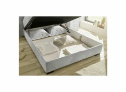 Bedbox Nagol A 120x200cm  - stof - zilver met opbergruimte