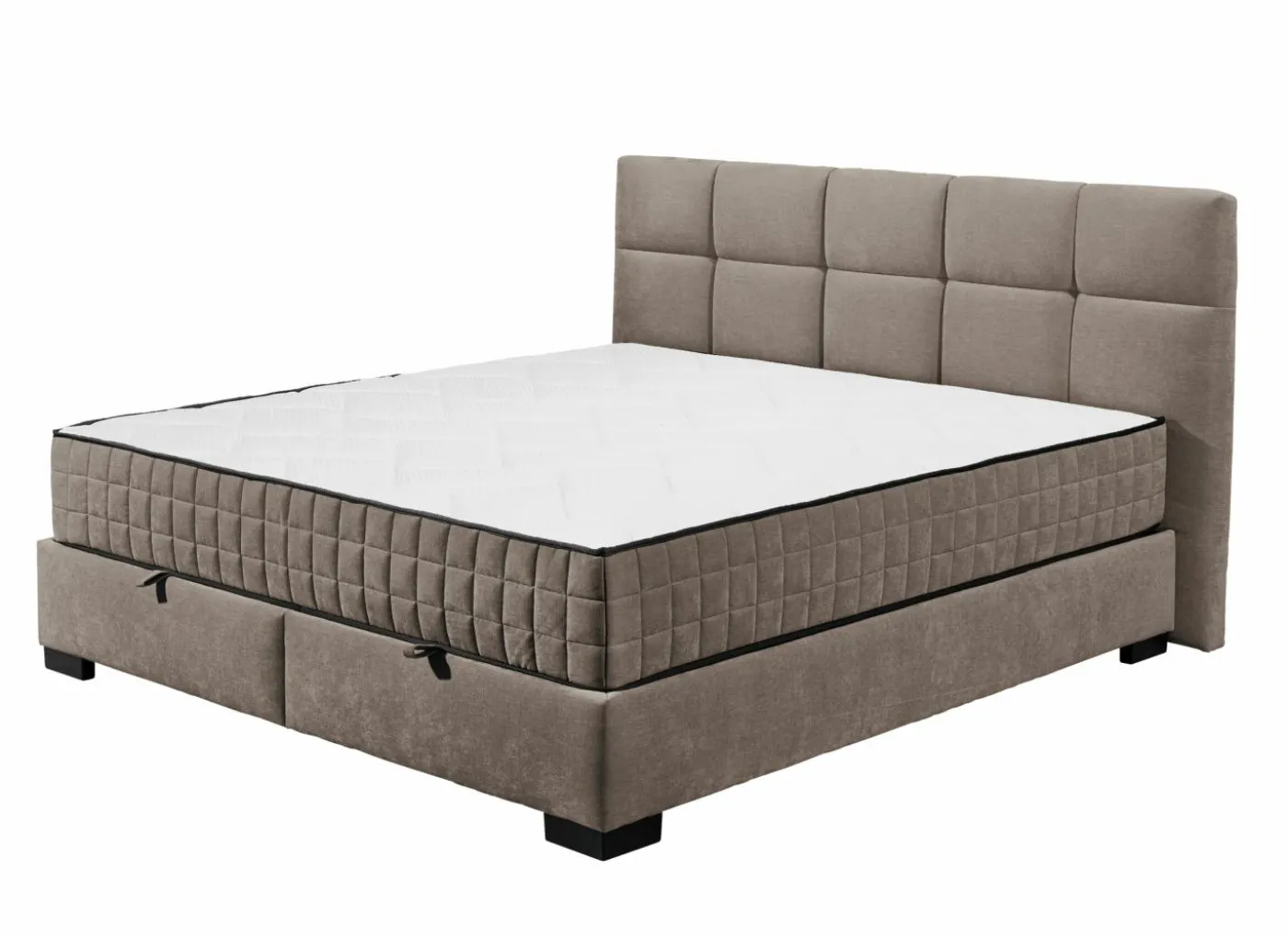 Bedbox Nagol A 160x200cm - stof - stone met opbergruimte