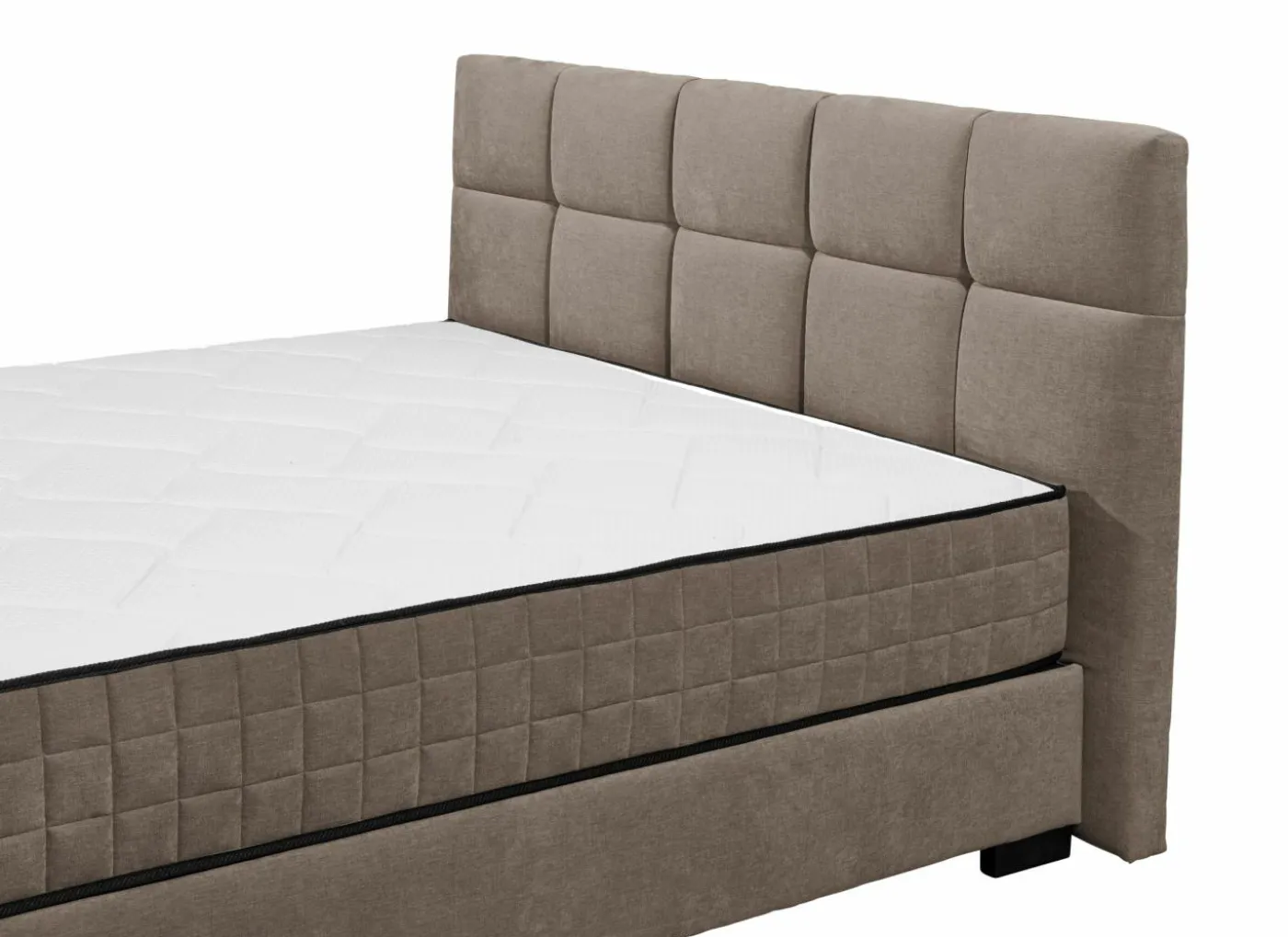 Bedbox Nagol A 160x200cm - stof - stone met opbergruimte