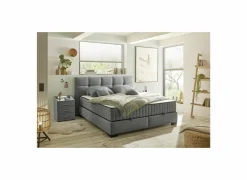 Bedbox Nagol A 160x200cm - stof - antraciet met opbergruimte