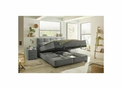 Bedbox Nagol A 160x200cm - stof - antraciet met opbergruimte