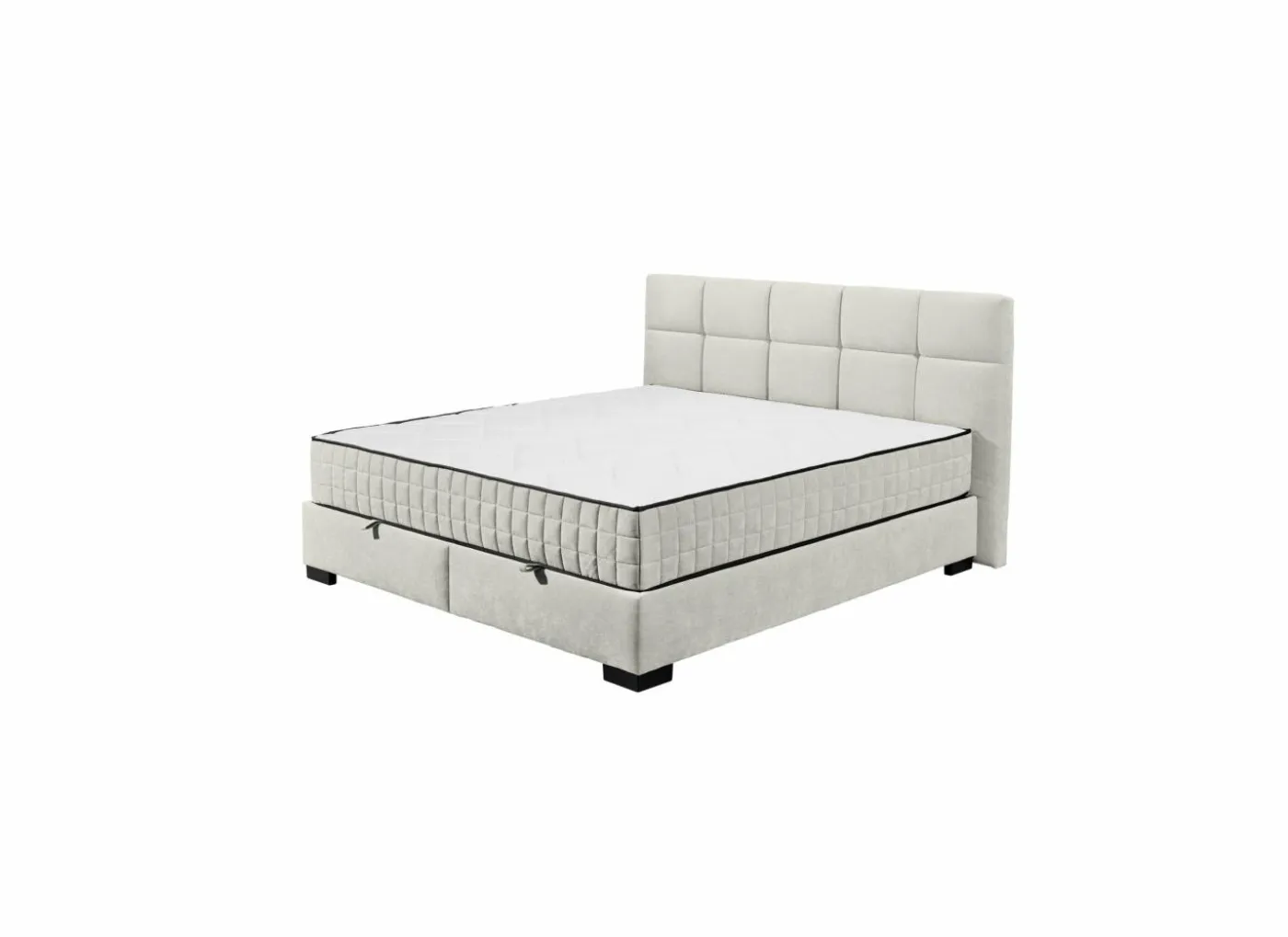 Bedbox Nagol A 180x200cm - stof - beige met opbergruimte