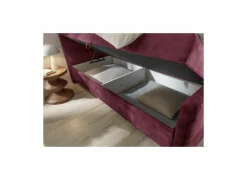 Bedbox Valetta 180x200cm - stof - bordeaux met opbergruimte