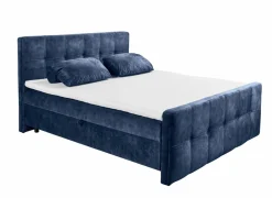 Bedbox Valetta 160x200cm - stof - blauw met opbergruimte