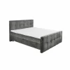 Bedbox Valetta 160x200cm - stof - antraciet met opbergruimte