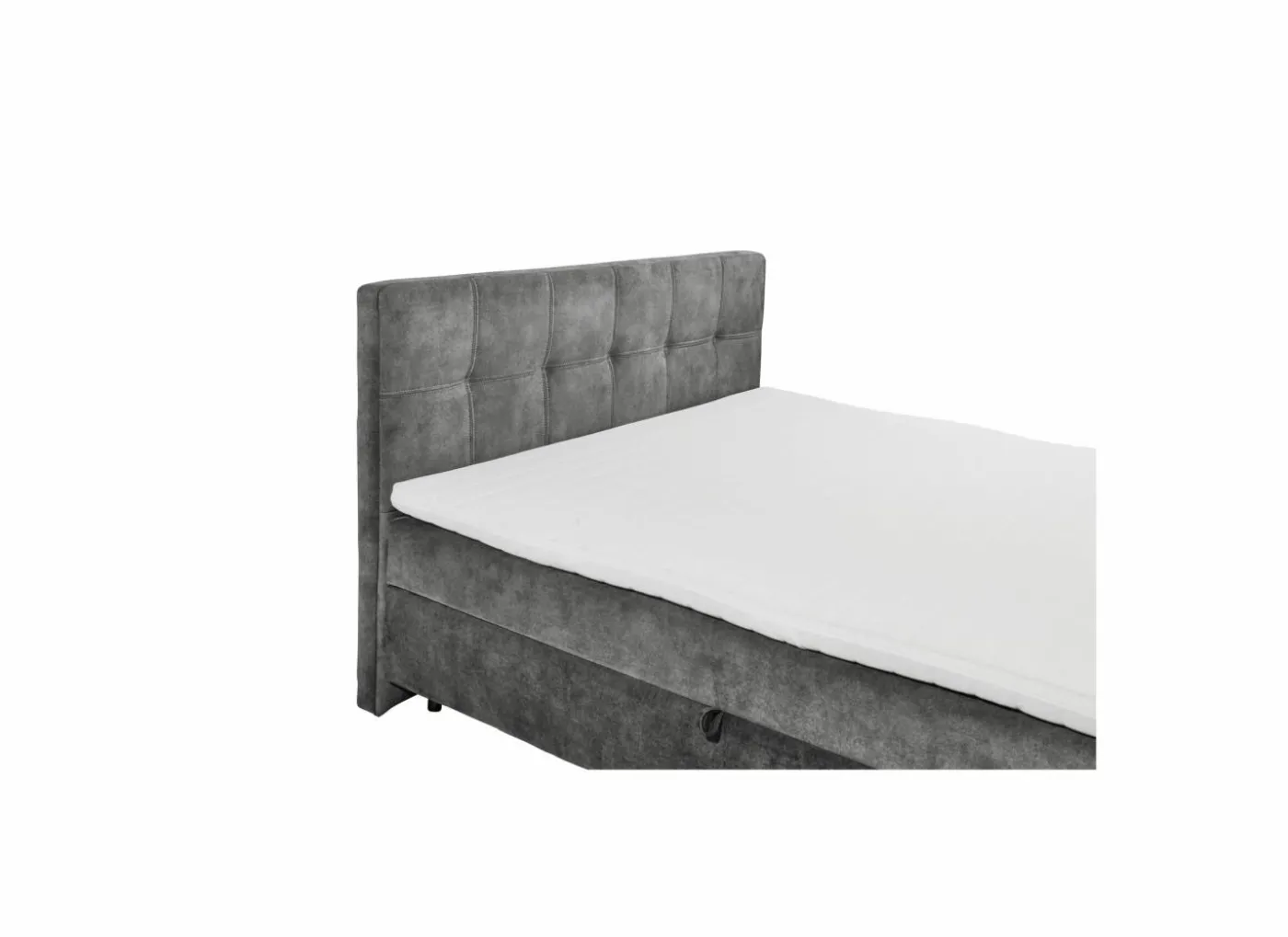 Bedbox Valetta 160x200cm - stof - antraciet met opbergruimte