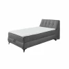 Bedbox 120x200cm - stof - antraciet met opbergruimte