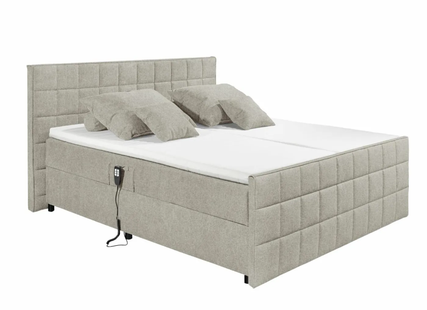 Bedbox 180x200cm - stof - sand elektrisch