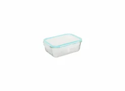 Bewaardoos ClipEat - glas - blauw set van 3