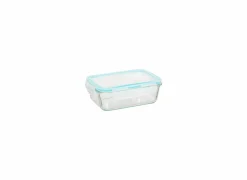 Bewaardoos ClipEat - glas - blauw set van 3