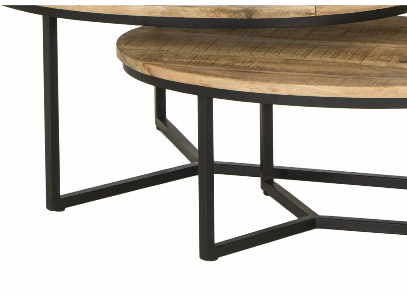 Bijzettafel Andromeda 70x90cm - hout massief - bruin - set van 2