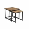 Bijzettafel Cilou 45x45cm - mango massief - naturel - set van 2