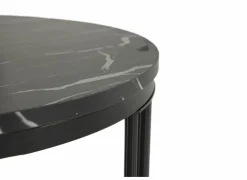 Bijzettafel Ø70cm - decor - zwart set van 2