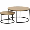 Bijzettafel Ø80cm - melamine - wild oak - set van 2