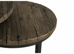 Bijzettafel Elunar Ø70cm - acacia massief - naturel - set van 3