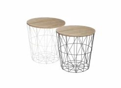 Bijzettafel Kumi Ø39,5cm - metaal - zwart