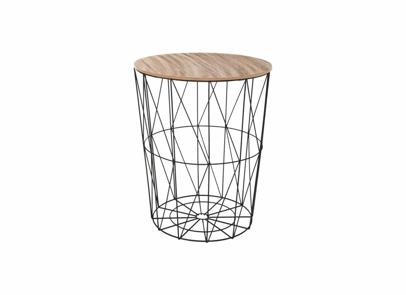 Bijzettafel Kumi Ø47cm - metaal - zwart & naturel