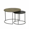 Bijzettafel Laggan Ø61/Ø43cm - aluminium & ijzer - zwart - set van 2