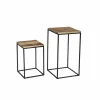 Bijzettafel Maya 35x35cm - mango massief - naturel - set van 2