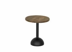 Bijzettafel Navarino Ø45cm - gerecycleerd den massief & ijzer - naturel/zwart