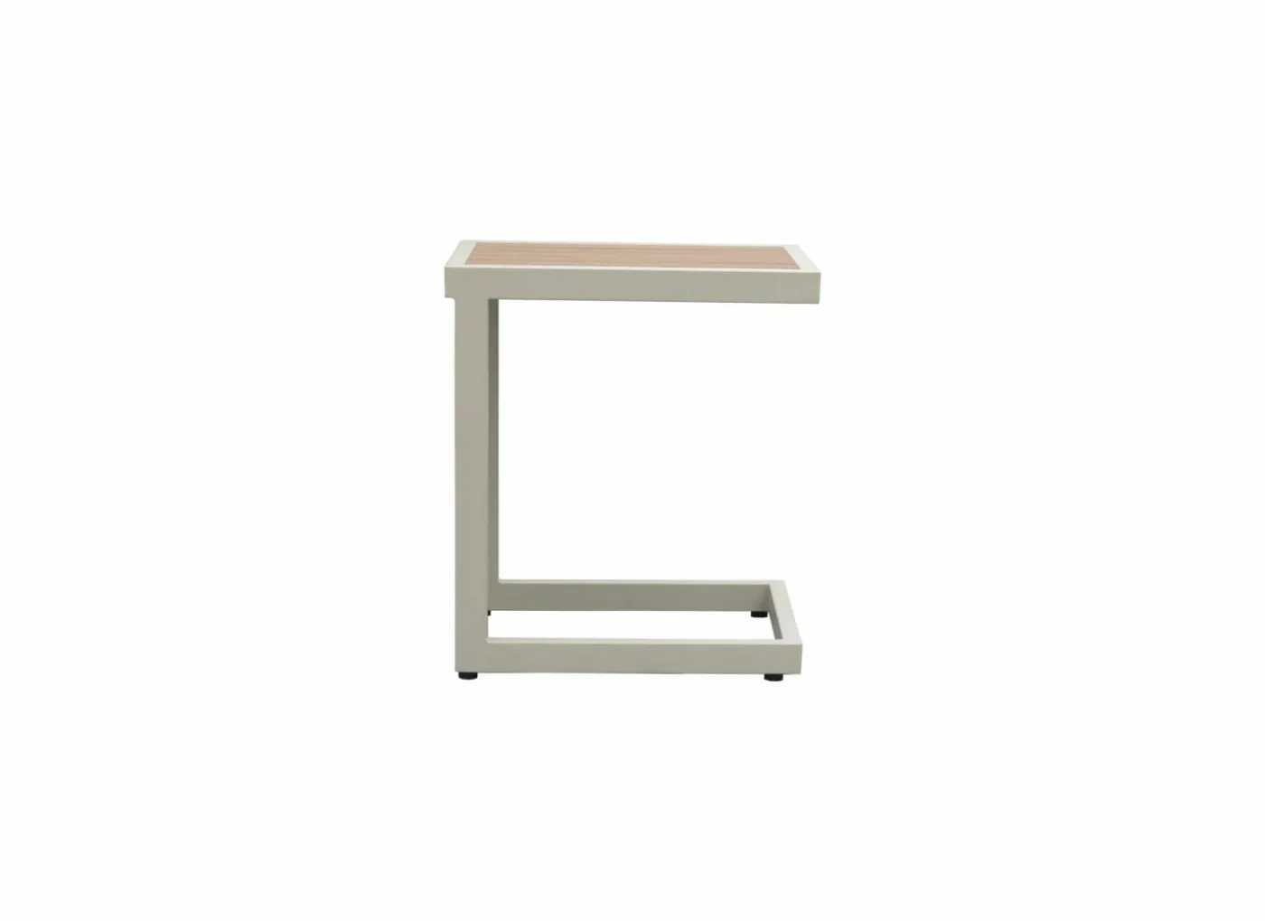Bijzettafel Nirvana 40x32x45cm - aluminium/polywood - greige