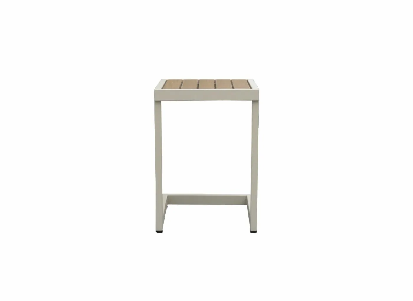 Bijzettafel Nirvana 40x32x45cm - aluminium/polywood - greige