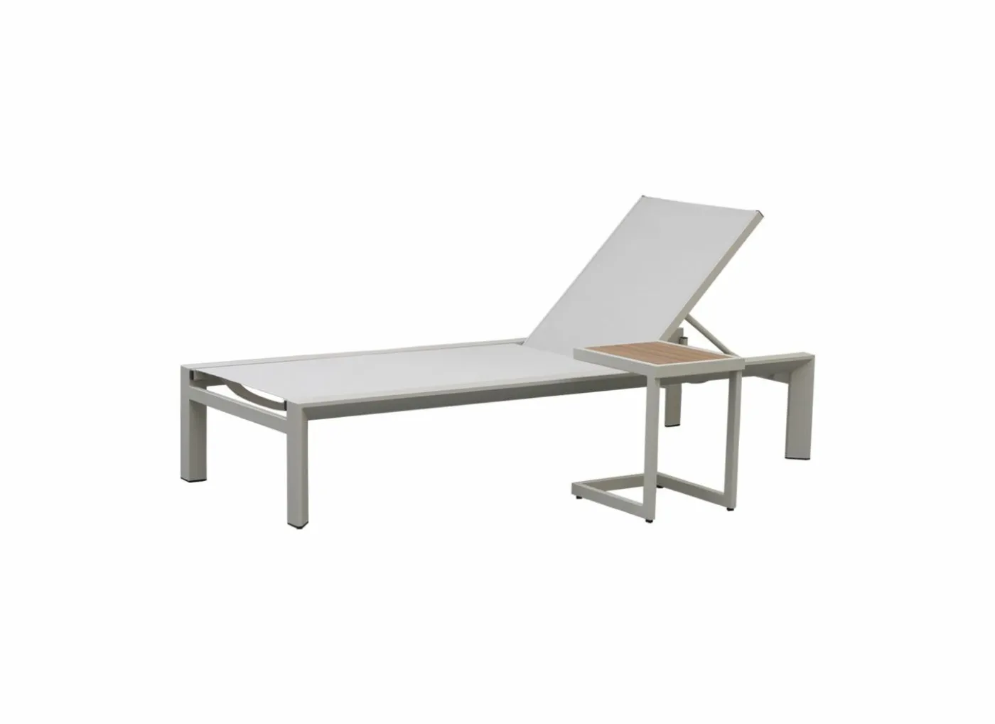 Bijzettafel Nirvana 40x32x45cm - aluminium/polywood - greige