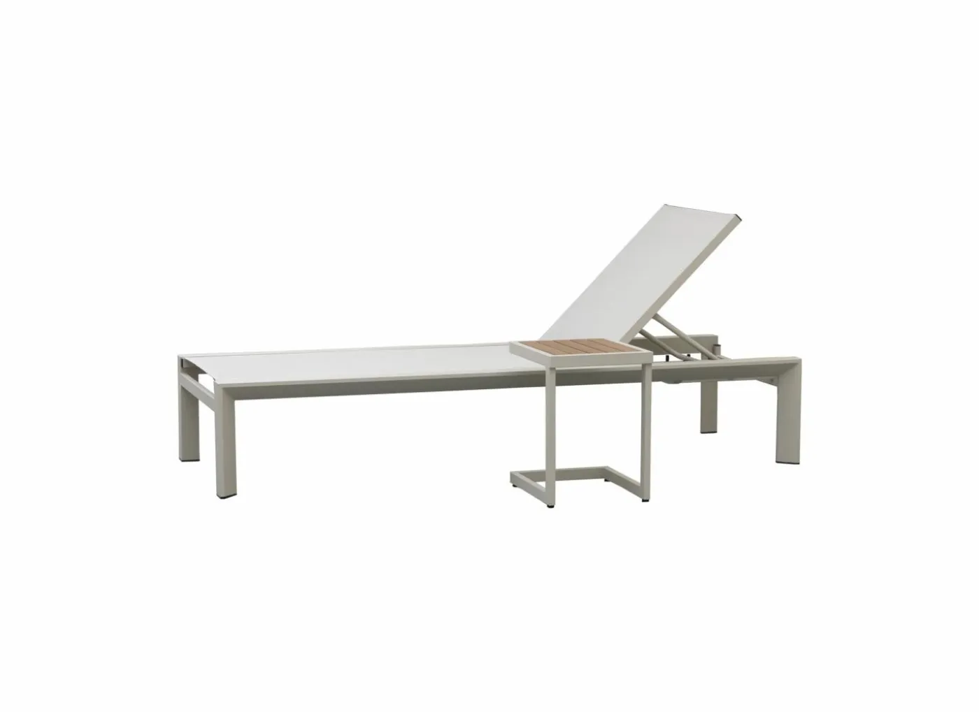 Bijzettafel Nirvana 40x32x45cm - aluminium/polywood - greige